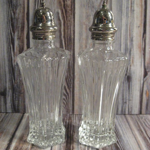 Mikasa Dining Mikasa Diamond Fire Tall Salt Pepper Set Silverplated